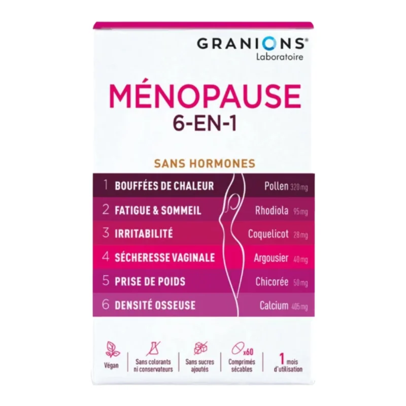 Granios Ménopause 6 en 1 - 60 comprimés