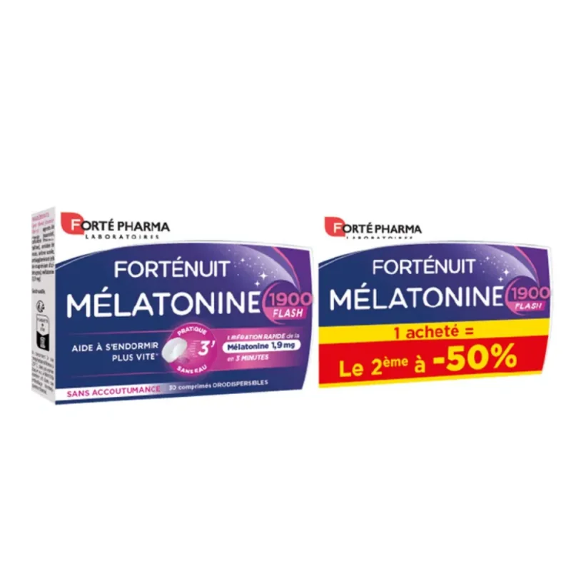 Forté Pharma Forté Nuit Mélatonine 1900 Flash 2x30 comprimés